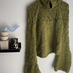 Chunky Knit Olive Green Sweater